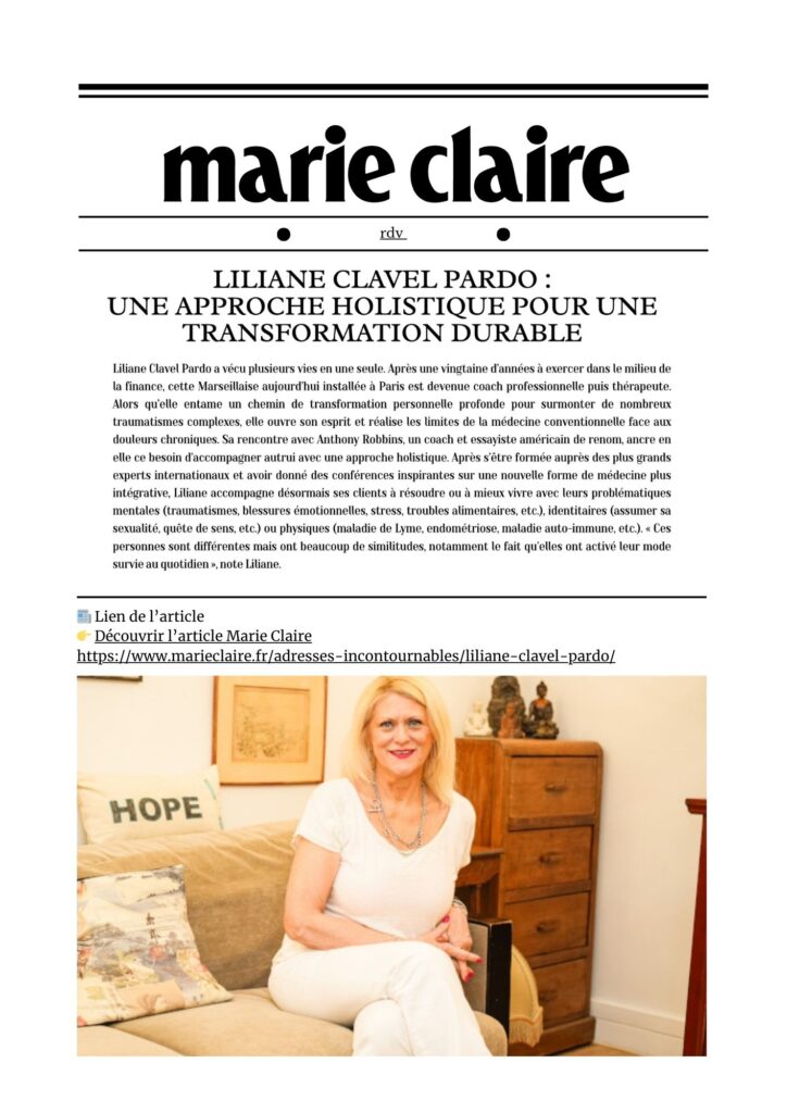 Art. Marie Claire Marie Claire et liliane Clavel Pardo